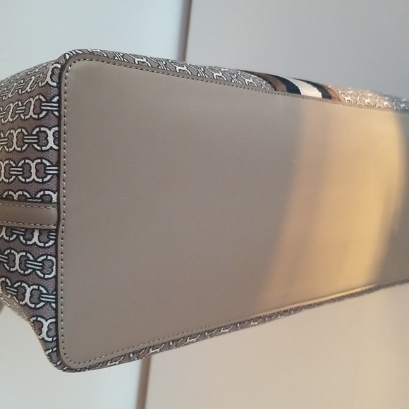 nwot Tory Burch Large Gemini Link Canvas Zip Top Tote, Gray Heron / 997 - Picture 7 of 14